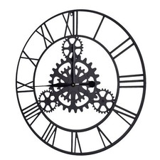 3D-Retro-Wanduhr Metall Zahnrad-Wanduhr Geräuschlos Vintage-Ästhetik