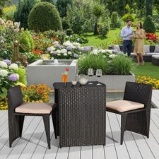 Gartenmöbel 3er Set Schwarz