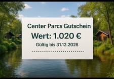 Center Parcs Gutschein – Wert 1.020 € – gültig bis 31.12.2028