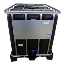 1000 Liter IBC Container Wassertank Regenwasserbehälter schwarz + Ausgießer NEU