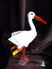 Steiff Adebar Storch 1991 Knopf und Fahne 18 cm Vintage Stofftier