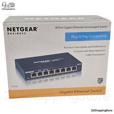 Netgear GS108GE 8-Port Gigabit Ethernet Switch Plug-and-Play Unmanaged