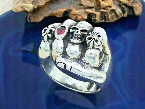 Totenkopfring faust 925 silber - 925,