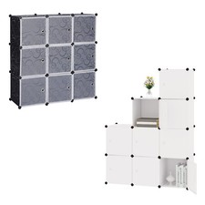 Kleiderschrank DIY Regalsystem Steckregal Tür Schuhschrank Kunststoff Garderobe