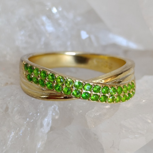 Chromdiopsid heilstein ring - heilstein,
