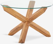 Couchtisch SASKIA (AGERBY)  Ø:60 x H:42 cm  Glas/Eiche natur von JYSK, neu OVP