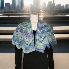 Schulter Tuch Mit Zacken Blau