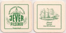 Jever - alter Bierdeckel "Segelschiffe: "Johanna" - Schonerbark - 1902"