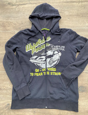 Herren Sweatjacke Hoody von *QS s.Oliver* mit Kapuze dunkelblau mit Motiv Gr. XL