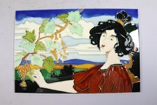 Keramik Fliese Art Jugendstil Enwurf Carl Sigmund Luber (GV358)