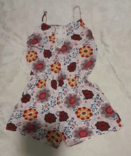 Damen Jumpsuit "Marco & Co., kurz , Gr. 40, Overall, Weiß mit Blumenmuster