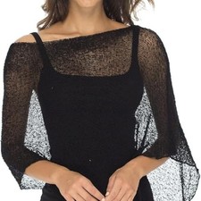 Womens Sheer Poncho Top Knit
