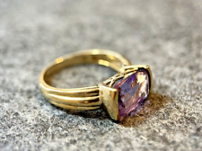 333 Gold Ring Mit Amethyst 9 Karat Gelbgold Damen Ring Gr. 56 Massiv 4,2 Gramm
