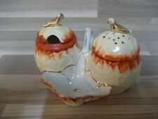 Antike Historismus Porzellan Menage für Senf Salz Pfeffer - Vintage um 1900