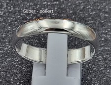 massiv Sterling Silber 925 Ring halbrund 5mm breit poliert, vergoldet, satiniert