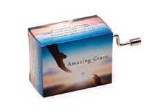 Spieluhr mit dem bekannten Song: Amazing Grace (Kurbelwerk, Mini-Drehorgel)