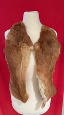 Pelzweste für Damen – Echtfell Kaninchen vorne und hinten Futterstoffbeige Gr. S