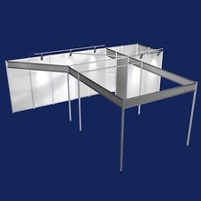 Messestand mit Beleuchtung