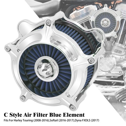 Chrom turbine luftfilter - chrom, blau