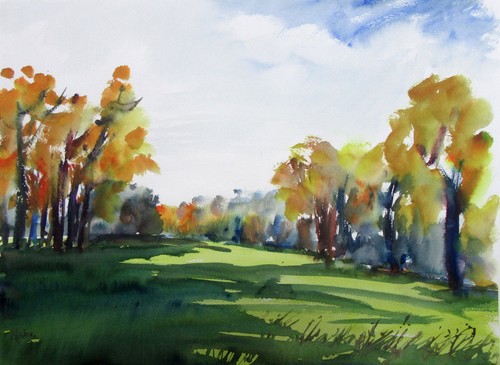 Landschaftsaquarell - ,