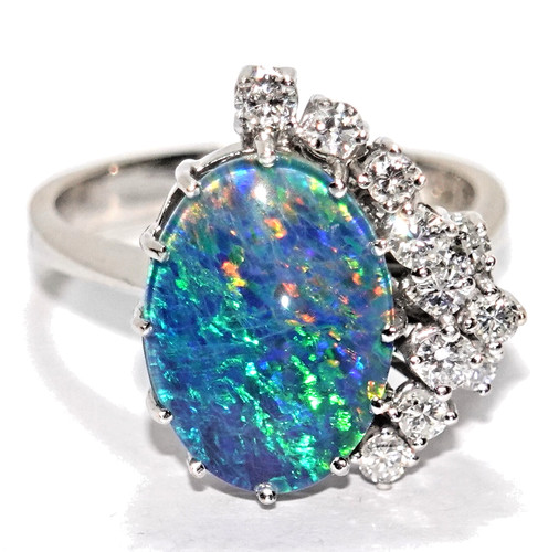 Ring gold opal 8ct - gold,