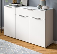 Kommode weiß mit Glasauflage