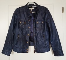 Lederjacke von HEINE, Gr. 40, dunkelblau, Biker