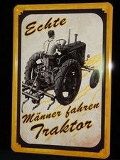 Blechschild Traktor Echte Männer fahren Traktor  Diesel Trecker  (2) 20 x 30