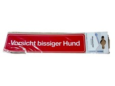 Hinweisschild 200x48mm "Vorsicht bissiger Hund" Schild Rot selbstklebend/ KSNr.2