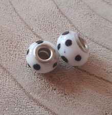 2er Set Glas Bead weiß