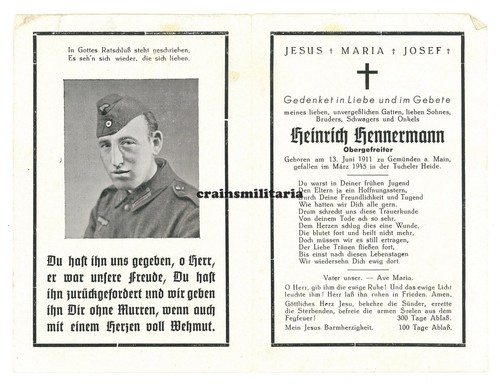 Orig sterbebild grenadier - orig.,