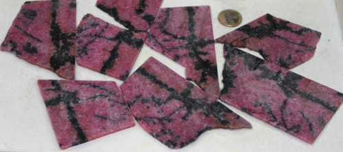 Rhodonit platten abschnitte - rhodonit,