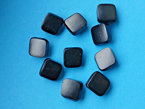 Jet glasknöpfe schräg - 10,