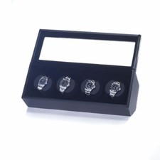 Uhrenbeweger "Trapez" 4 Uhren Klavierlack Mattschwarz WatchWinder