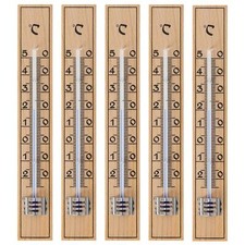 5 Stück Holzthermometer 17cm Set auch als Außenthermometer Innenthermometer Holz