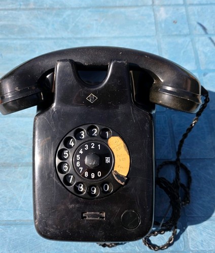 Wandtelefon schwarz 50er - schwarz,