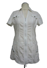 Street One kurze Kleid Tunika in Weiß Ton Cotton Gr.40 sehr gut