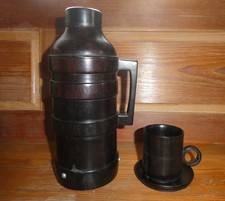 Isolierkanne Thermoskanne Holz Holzteller Holztasse Kolonialstil Wenge Afrika