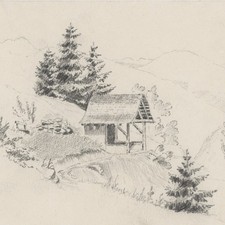 Zeichnung Waldlandschaft