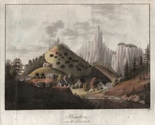 Sächs. Schweiz Rathen Original Umrissradierung Jentzsch 1800