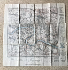 altes Messtischblatt Königstein Sachsen Nr 5050 von 1942 farbig Wehlen - Bad Sch
