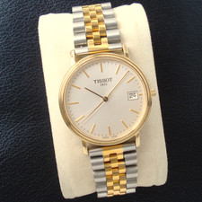 TISSOT T870/970 Quarz Armbanduhr tadellos neue Bat. vergoldet Swiss Made Herren