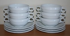 Sehr schöne Suppentassen - 6 x 2-tlg. von Hutschenreuther Hotel "Weimar" - top