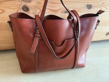 ✦ Große Damen Tasche / Schultertasche Hobo ✦ Kunstleder ✦ Cognac