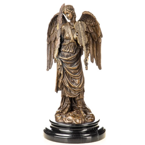 Bronze skulptur engel mit - bronze,