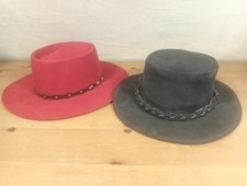 2 Cawboy Hüte Lederhut, Australischer Overlander XL,Amerikanischer Renegade 57