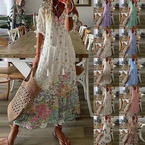 Boho damen maxikleid - boho,