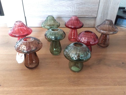Set glas pilzvasen 15 cm - 8,