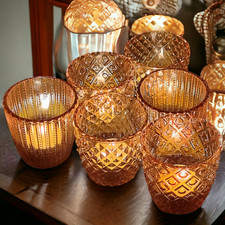 6er Set Windlicht Glas Teelichthalter Teelichtgläser Windlichter Kerzenhalter