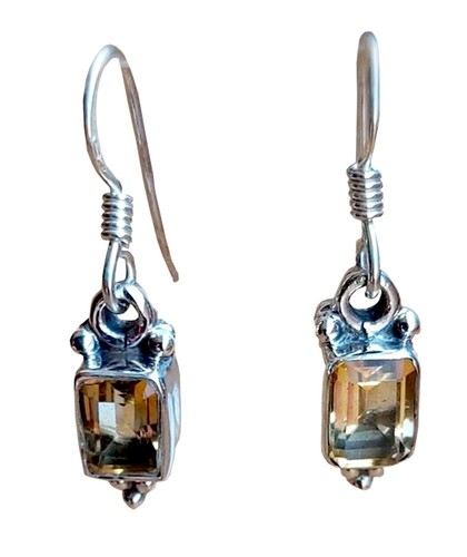 Silber ohrringe citrin stein - silber-ohrringe,